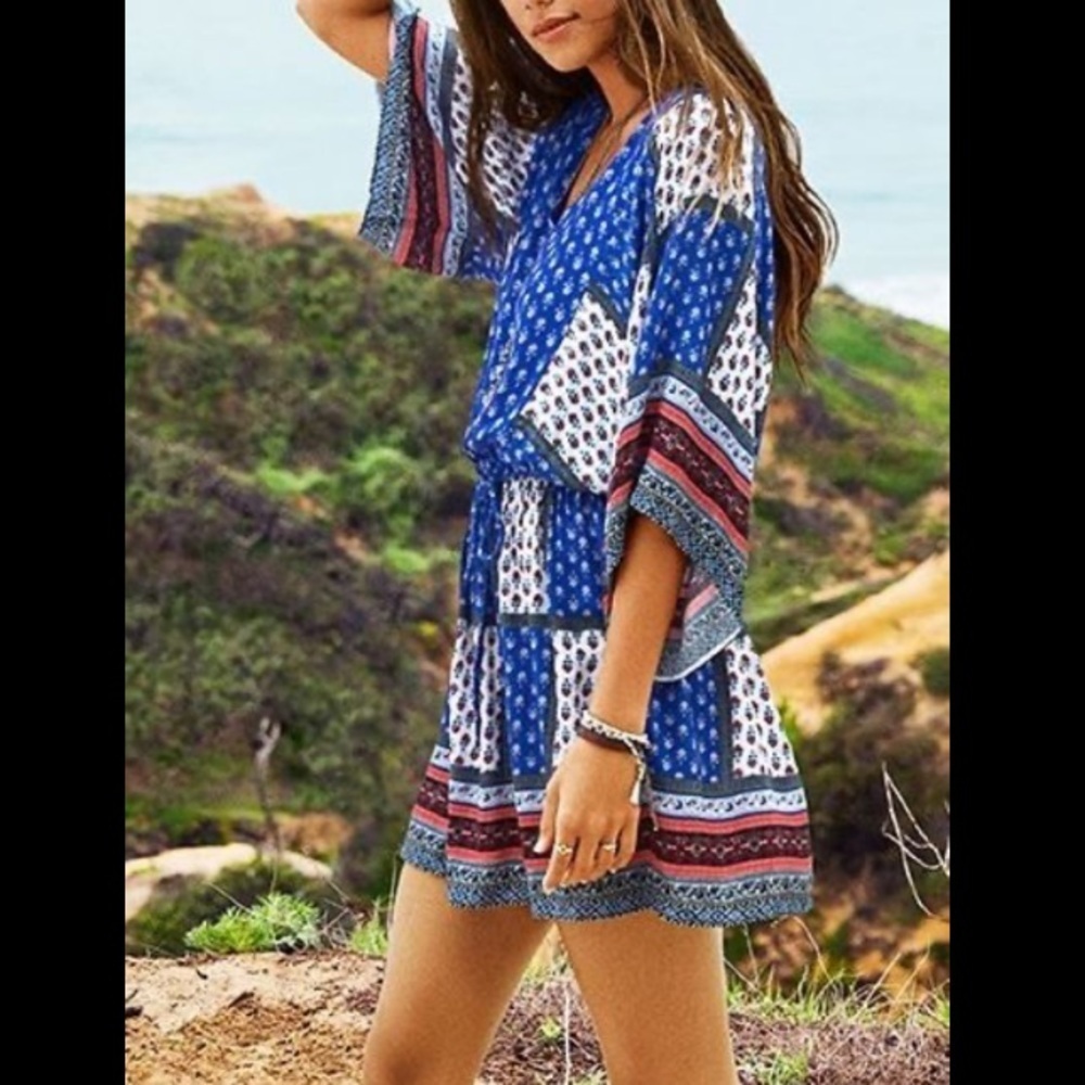 American Eagle Outfitters Flowy Patchwork Boho Dr… - image 1